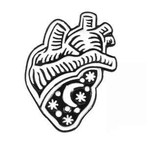 Artistic Anatomical Pin Doodle Heart Anatomy Pins